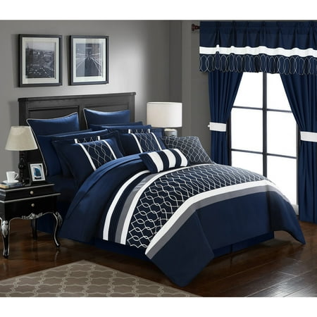 24 piece bed in a bag chic gracewood hollow hermann embroidered applique navy microfiber 24piece bed ina 24 24 piece bed in a bag chic gracewood hollow hermann embroidered applique navy microfiber 24piece bed ina 24